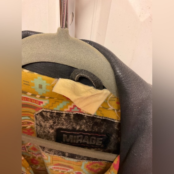 Vintage 80's Mirage Men's Acid Wash Denim Bomber jacket Leather Trim size XL. - Picture 6 of 9